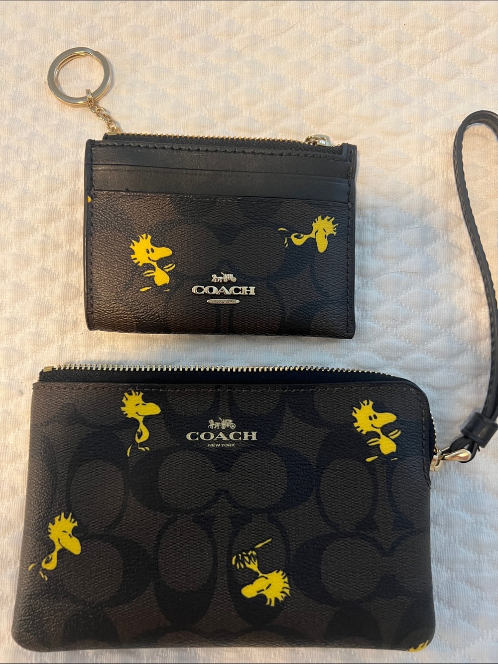 Coach X Peanuts Woodstock Signature Wristlet & ID Case Set - NWOT Bundle - Picture 1 of 4